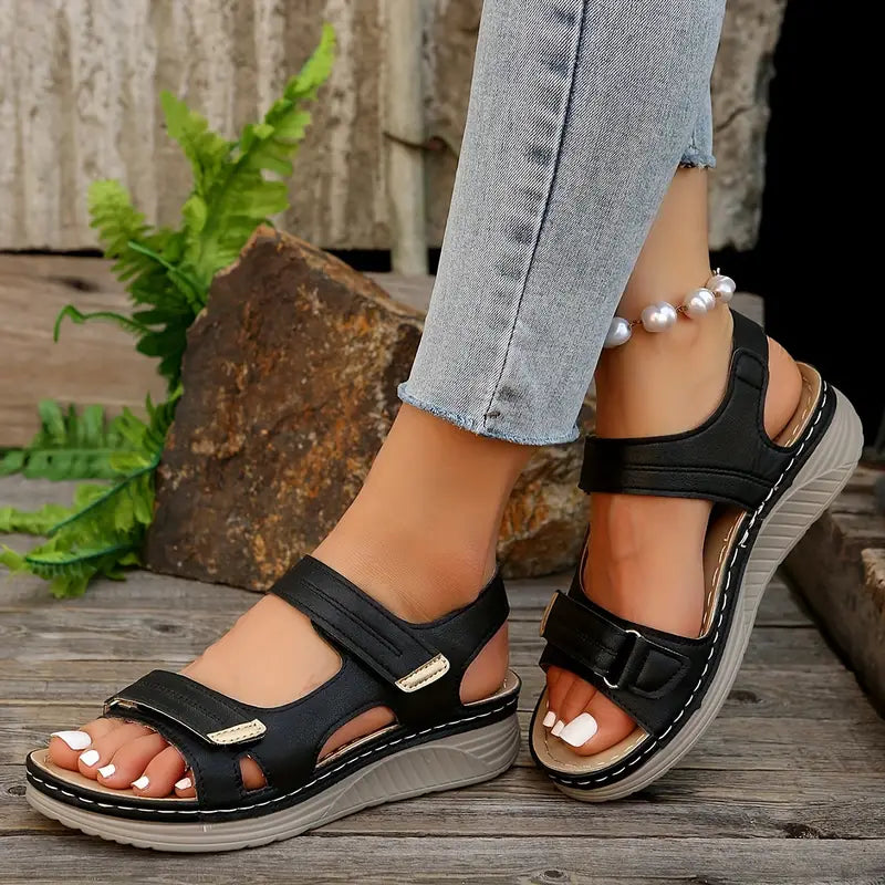 Solara – Women's Comfort Sandals - Black - 37