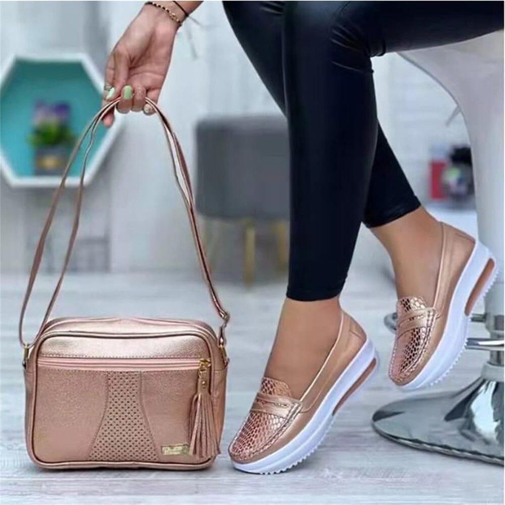 Fashion – Comfort Loafers - Gold - 38