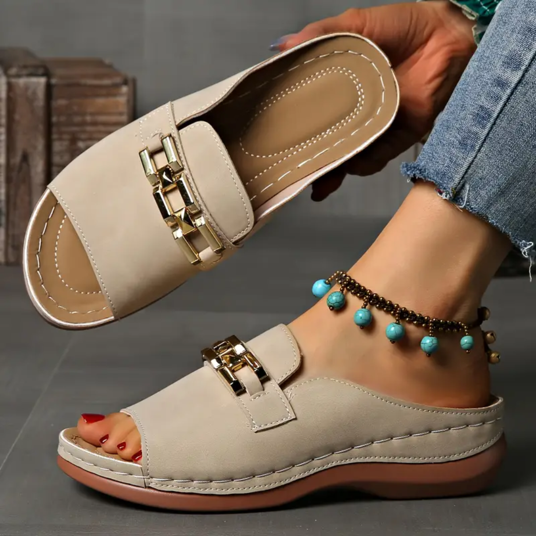 Lunna Comfort – Women's Comfort Sandals - Beige - 40