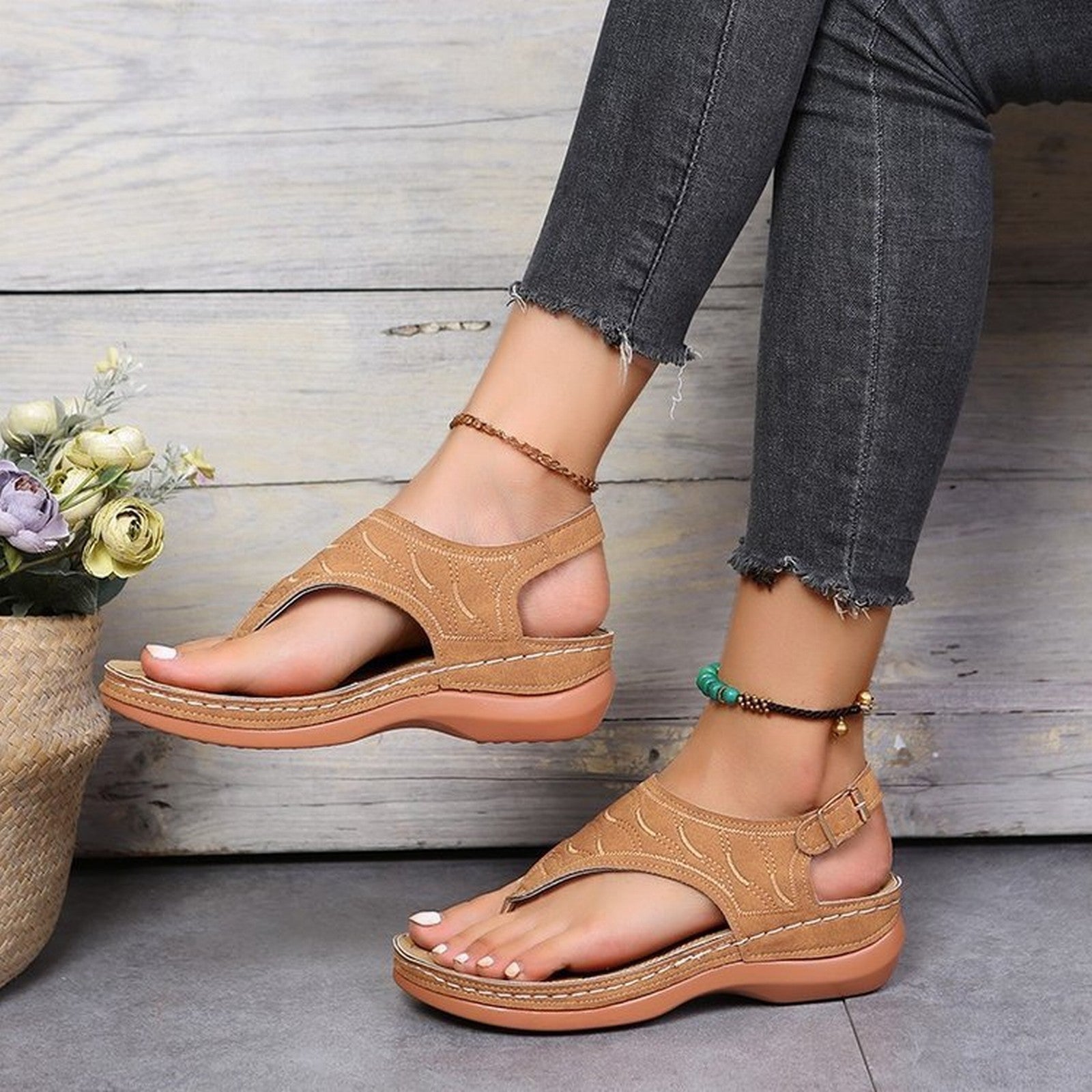 Siena – Women's Comfort Sandals - Brown - 43