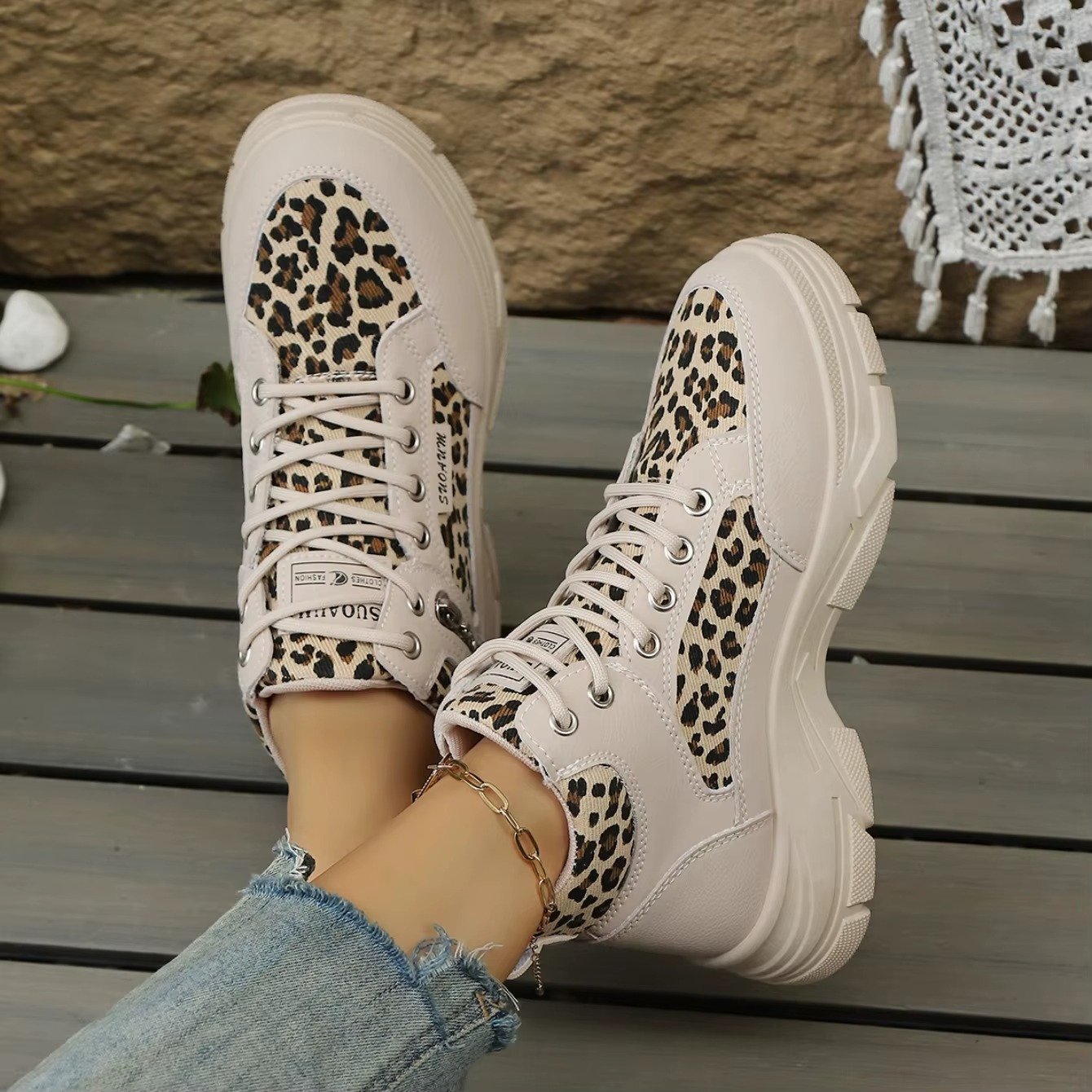 Cheetah – Comfort Sneakers - Leopard Print - 38