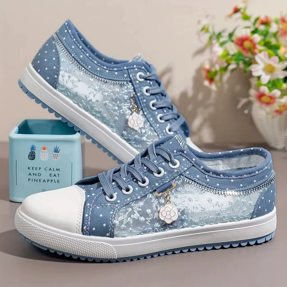 Floratta – Comfort Sneakers - Dark Blue - 36