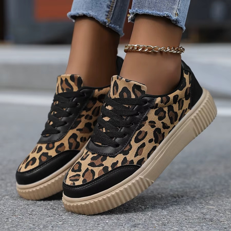 Leopard – Comfort Sneakers - Beige - 43