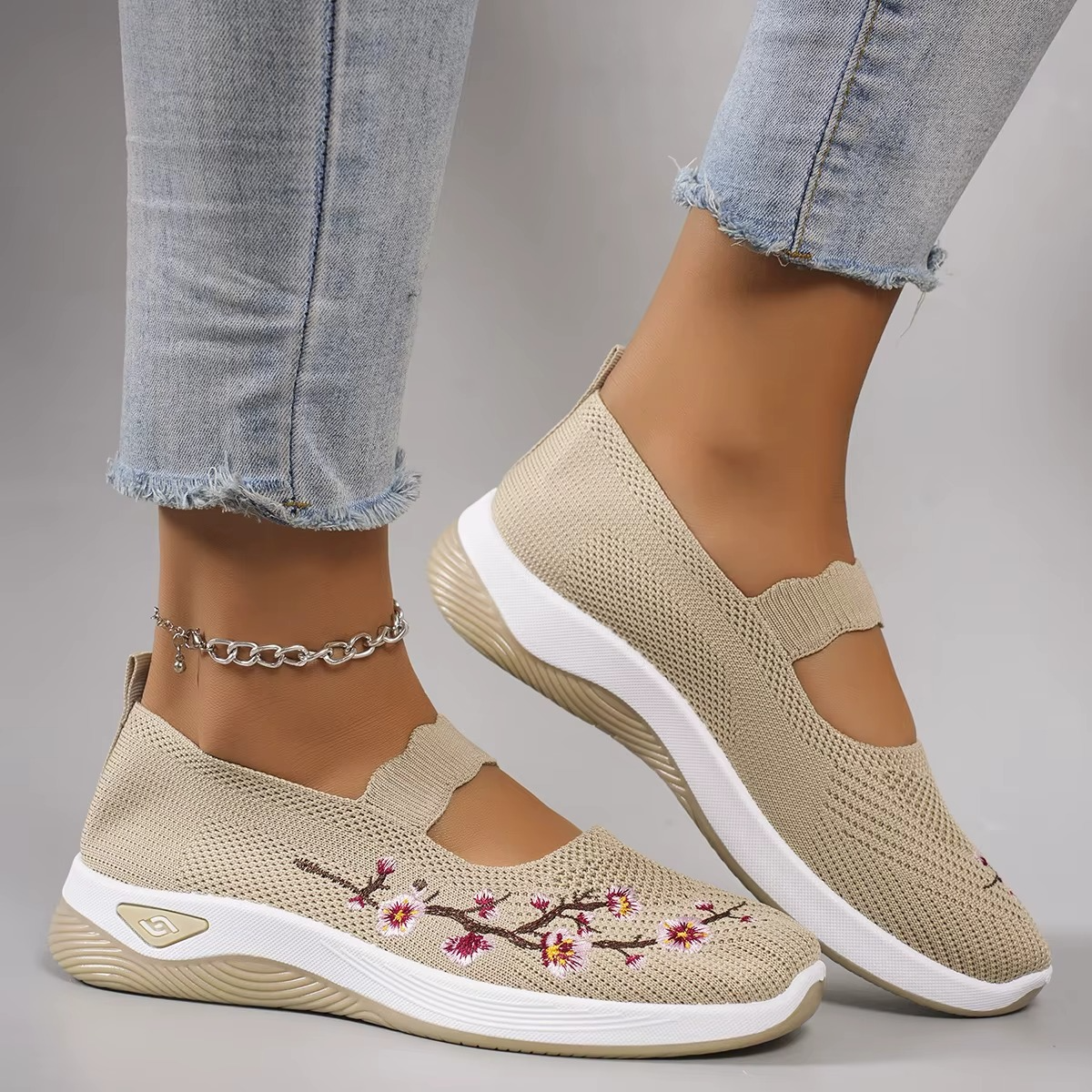 Fit Floral – Comfort Sneakers - Beige - 37