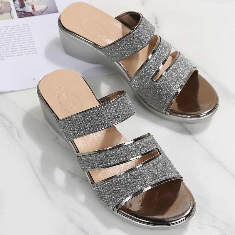 Mermaid – Women's Comfort Sandals - Gold - 35