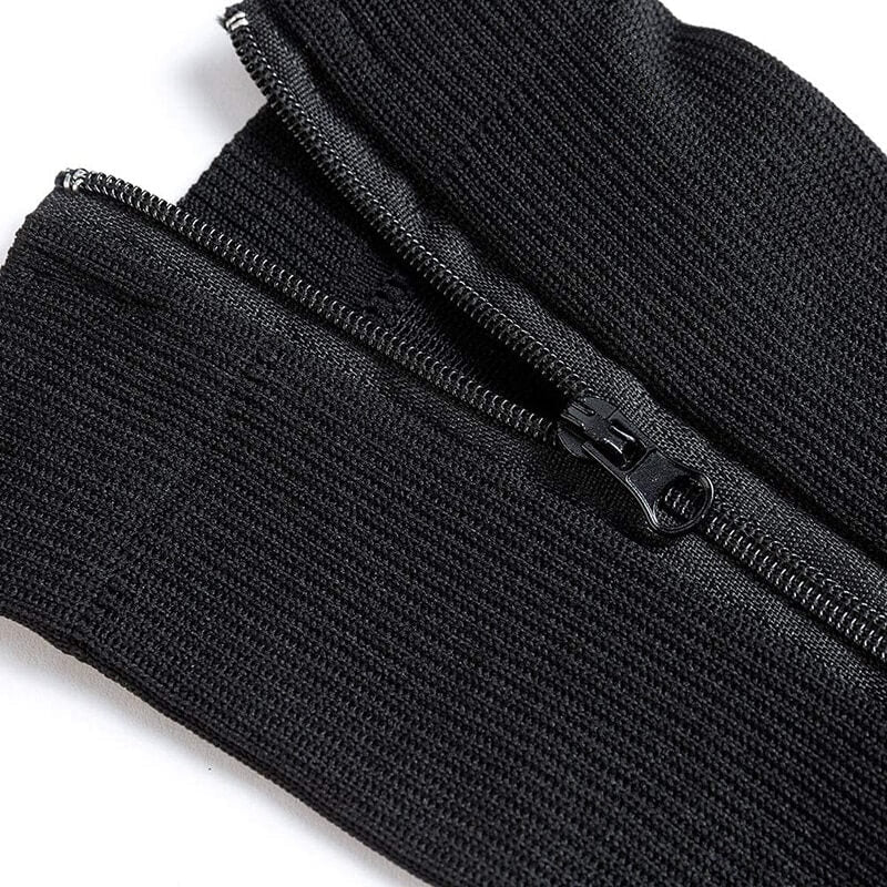 FlexZip – Stretch Socks with Zipper - Black - M
