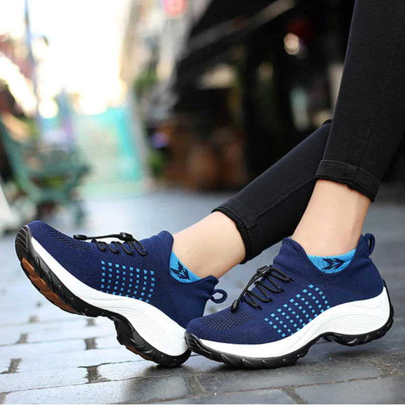 Run Comfort – Women's Comfort Sneakers - Black/Purple - 42