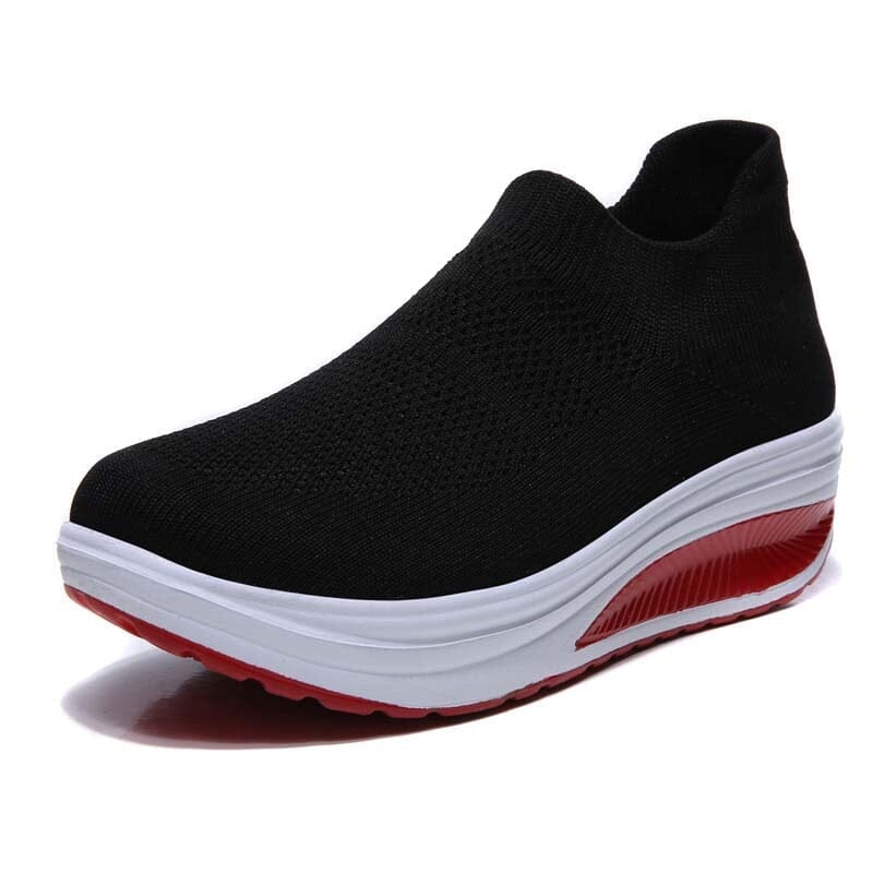 VaduzPro – Women's Comfort Sneakers - Black/Red - 35
