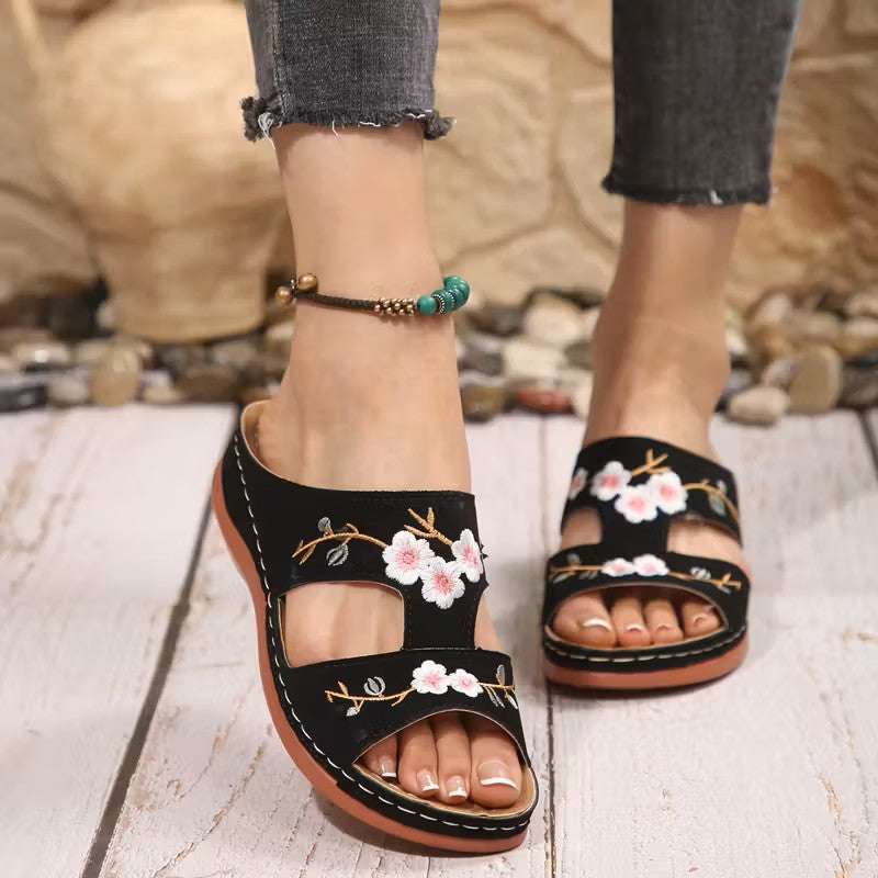 Flower – Women's Comfort Sandals - Black - 37