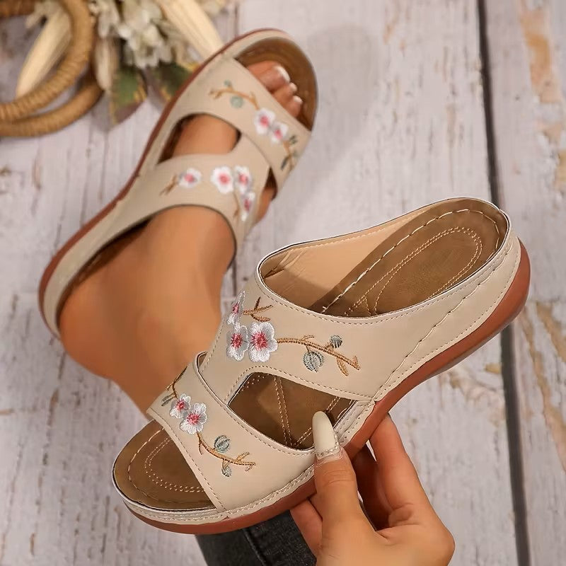 Flower – Women's Comfort Sandals - Black - 42