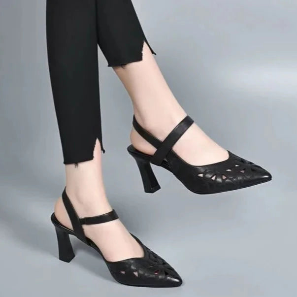 Fiorenza – Comfort Heeled Shoes - Black - 36