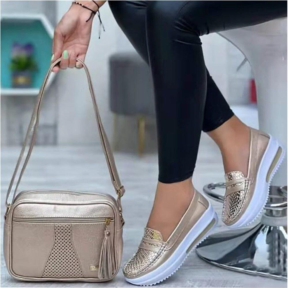 Fashion – Comfort Loafers - Gold - 42