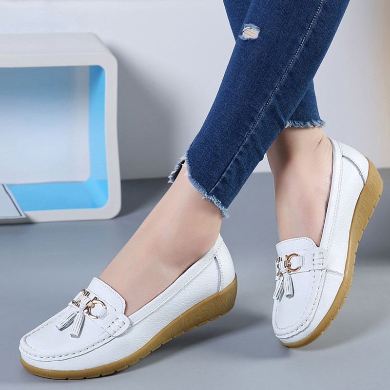 Comfort Loafers – Women's Comfort Loafers - White - 36