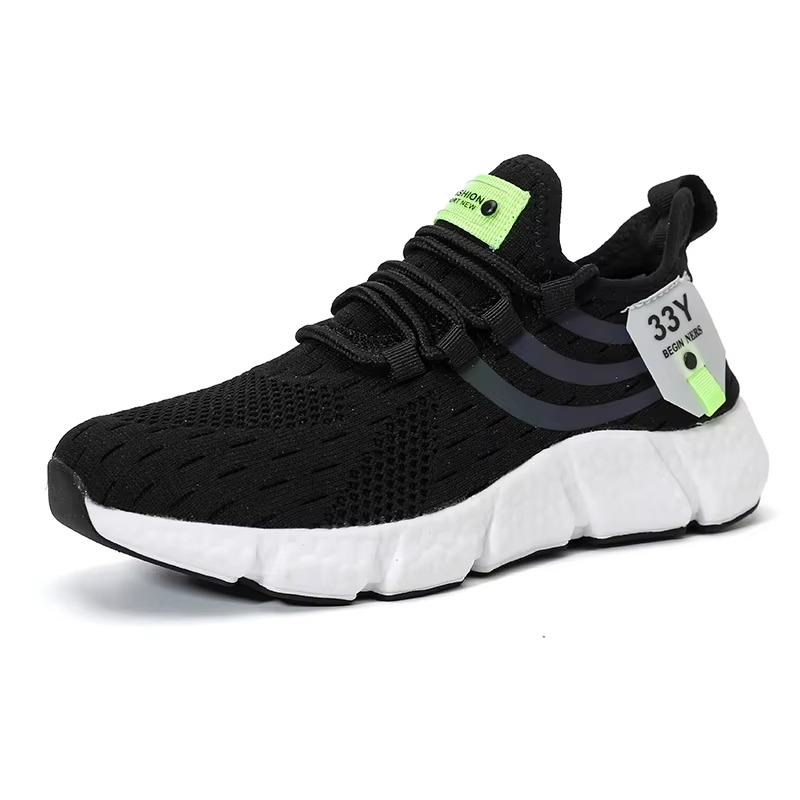RunFit – Men's Comfort Sneakers - Black/White - 34