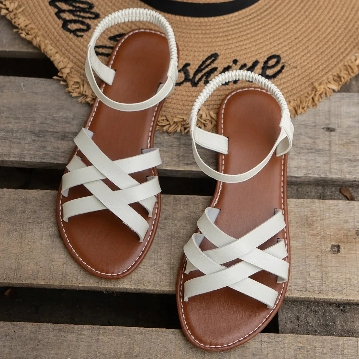 Malena – Women's Comfort Sandals - White - 42