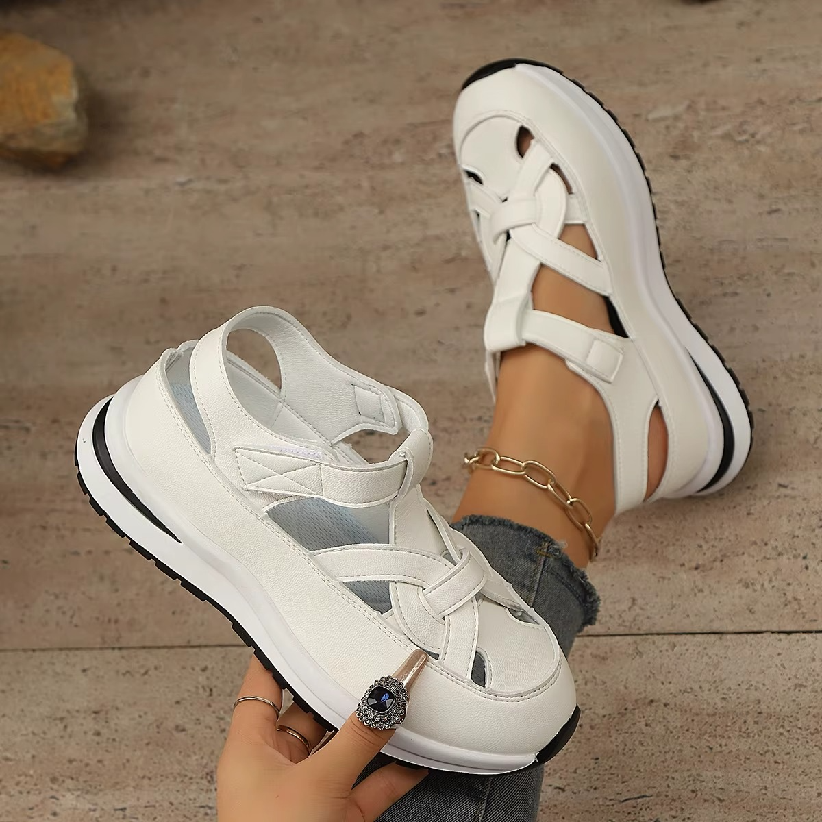 Aveta – Women's Comfort Sandals - White - 36