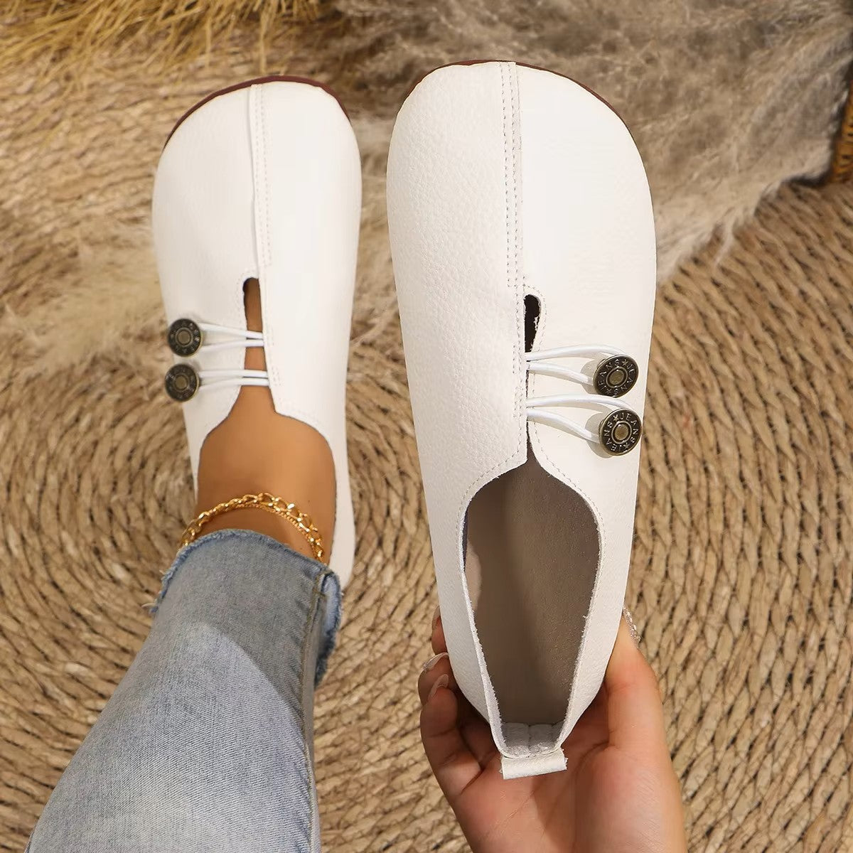 Lydia – Comfort Loafers - White - 38