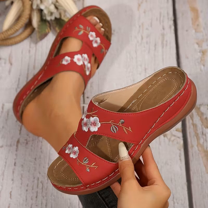 Flower – Women's Comfort Sandals - Beige - 36