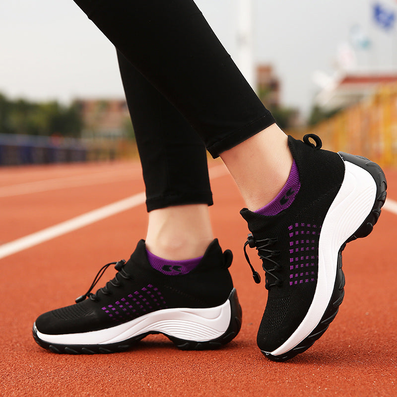 Run Comfort – Women's Comfort Sneakers - Black/Purple - 36