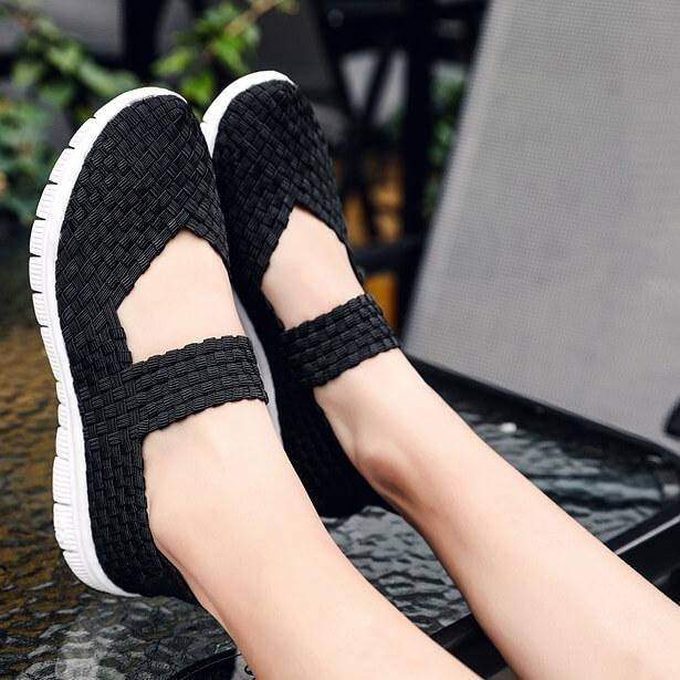 Star – Women's Comfort Sneakers – Style 2 - Black - 36